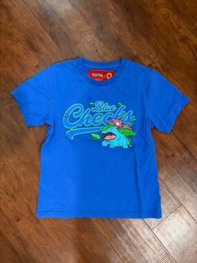 Overtime Pokemon Boys Blue 'Blue Cheeks' Graphic Tee Size Small